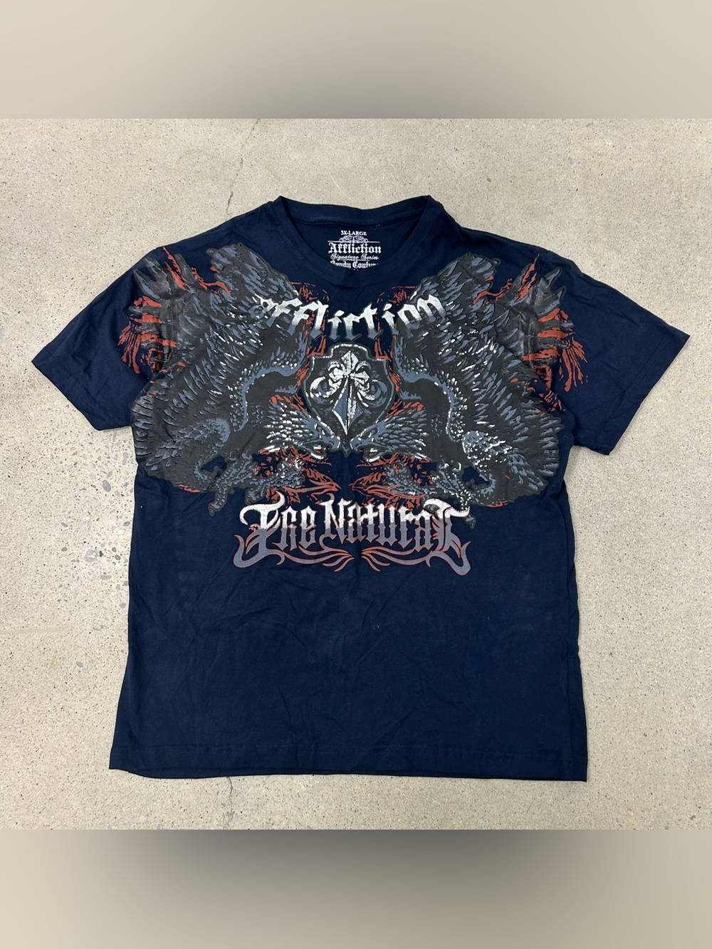 VINTAGE RARE Affliction AOP T Shirt Randy Couture The Natural Size XL MMA
